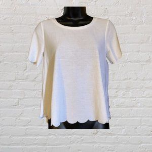 TopShop White Scalloped Grill Tee